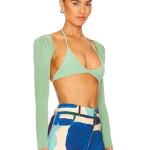 GREEN BOLERO SET